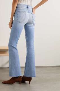 MOTHER расклешенные джинсы средней посадки The Weekender с бахромой, деним