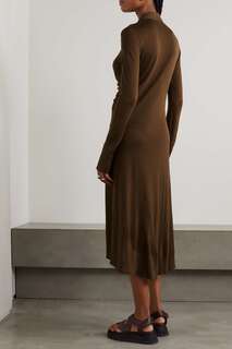 NINETY PERCENT Платье миди из лиоцелла TENCEL со сборками Phylla, коричневый