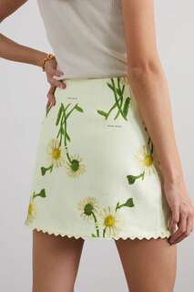 OROTON льняная юбка Field Daisy с запахом и цветочным принтом, кремовый