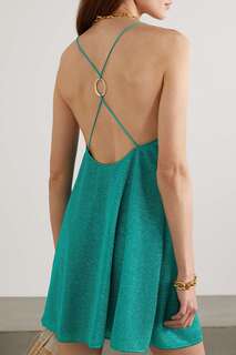 OSÉREE платье мини Lumière из металлизированного трикотажа стрейч, зеленый