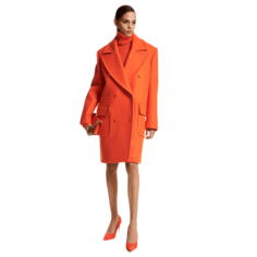 Пальто Michael Kors Wool Melton Chesterfield, оранжевый