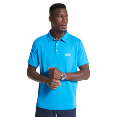 Футболка поло Michael Kors Golf Logo Stretch Jersey, голубой