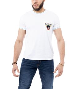 Мужская футболка с круглым вырезом и вышитым львом X-Ray, мульти