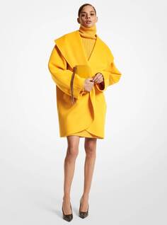 Пальто Michael Kors Double Faced Wool Melton Clutch, ярко-желтый