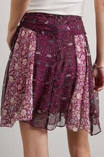 ISABEL MARANT юбка мини Oda из шелкового крепона с цветочным принтом, розовый