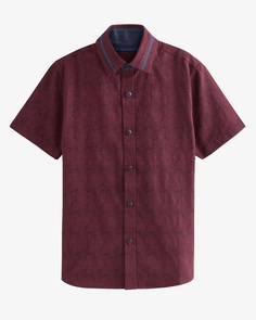 Рубашка Next Short Sleeve Standard, темно-красный
