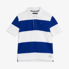 Футболка-поло Tommy Hilfiger Colour-block, темно-синий/белый