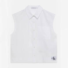 Блузка без рукавов для девочки Calvin Klein Jeans Monogram, белый
