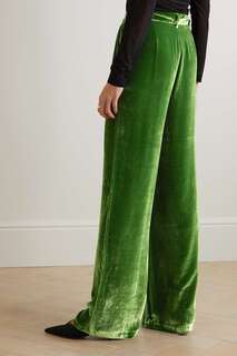 REFORMATION бархатные широкие брюки Wes, зеленый