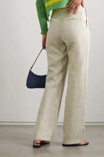 REFORMATION + NET SUSTAIN прямые льняные брюки Mason со складками, бежевый