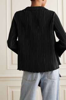 REFORMATION плиссированная блуза Laylin из плиссированного крепа, черный