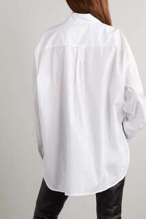 REMAIN BIRGER CHRISTENSEN рубашка оверсайз Nalia с аппликацией из органического хлопка и поплина, белый