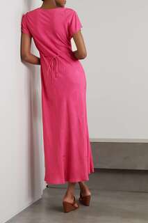 RIXO платье миди Clarissa из атласного жаккарда, розовый