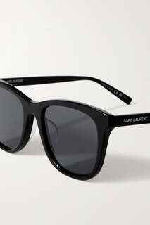 SAINT LAURENT EYEWEAR солнцезащитные очки в квадратной оправе из ацетата, черный