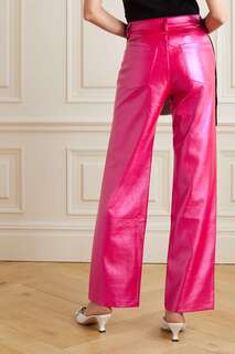 ROTATE BIRGER CHRISTENSEN прямые брюки Rotie из переработанной искусственной кожи с тиснением, розовый