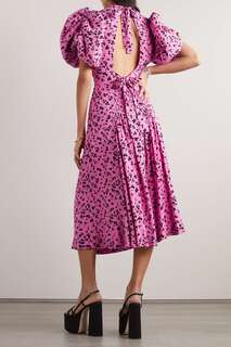 ROTATE BIRGER CHRISTENSEN платье миди Noon из жаккарда с цветочным принтом, розовый