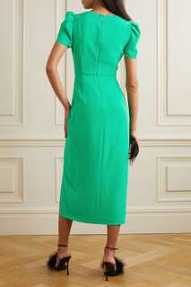 SELF-PORTRAIT Платье миди из крепа со сборками, зеленый
