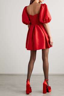 SELF-PORTRAIT Плиссированное мини-платье из тафты, красный