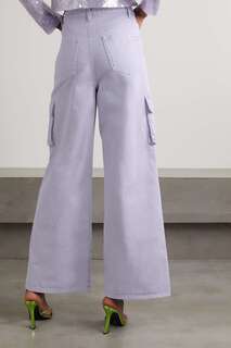 SELF-PORTRAIT Широкие джинсы карго с высокой посадкой, фиолетовый