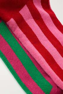 SOCKSSS Комплект из двух эластичных носков интарсия из смесового органического хлопка, розовый
