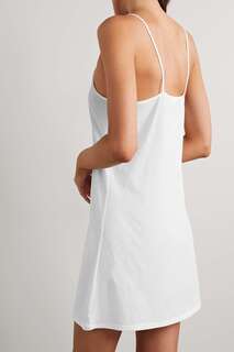 SKIN + NET SUSTAIN Ночная рубашка Leavers с кружевной отделкой из органического хлопкового джерси Pima, белый