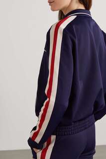 SPORTY &amp; RICH спортивная куртка из джерси с вышивкой в ​​полоску Eliot, военно-морской