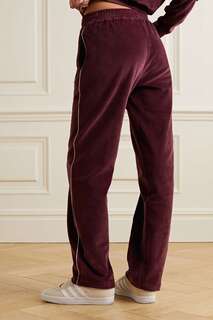 SPORTY &amp; RICH спортивные брюки Brandie из хлопка и велюра с вышивкой, бургундия