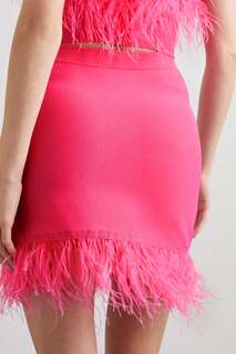 STAUD трикотажная мини-юбка Chaya с перьями, розовый