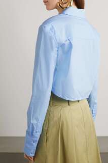 STAUD укороченная рубашка Seneca из хлопкового поплина, светло-синий