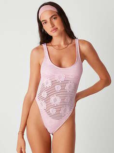 Слитный купальник Frankies Bikinis Pamela Cheeky One-Piece, розовый