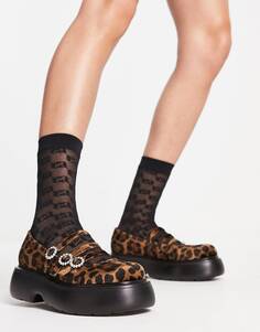 Массивные туфли mary jane с леопардовыми пряжками ASOS DESIGN Missy