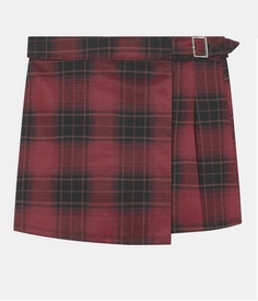 Юбка Abercrombie &amp; Fitch Pleated Wrap Skort, черный, красный