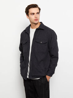 Комфортная мужская куртка-рубашка с длинным рукавом и длинным рукавом LCW Casual
