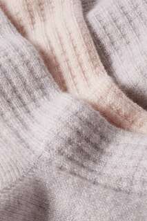 SKIN Набор из двух носков вафельной вязки из смесового кашемира, розовый