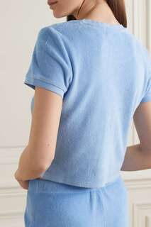 SUZIE KONDI Капри футболка из хлопковой махровой ткани, светло-синий