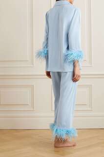 SLEEPER + NET SUSTAIN пижамный комплект из саржи с перьями, синий