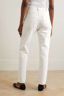 TOTEME + NET SUSTAIN прямые джинсы с высокой посадкой и перекрученным швом из органического кроя, экрю