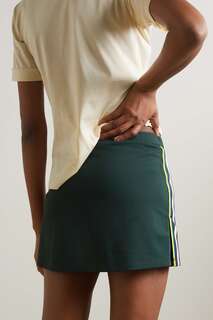 TORY SPORT полосатая теннисная юбка из пике с отделкой тесьмой, темно-зеленый