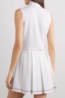 VARLEY 32-дюймовое полосатое плиссированное платье для тенниса Dalton Court со складками, белый