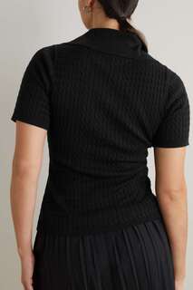 VARLEY футболка-поло Lillian вязки косы из смесового хлопка, черный