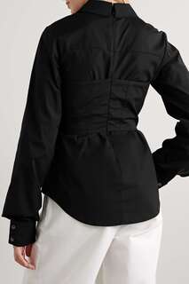 VERONICA BEARD Многослойная рубашка Keora из хлопкового поплина стрейч, черный