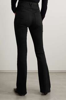 VERONICA BEARD расклешенные джинсы Giselle с завышенной талией и поясом, черный