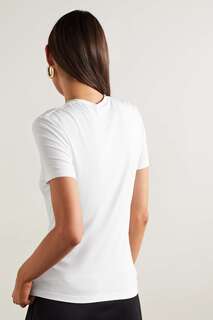 VERSACE Украшенная футболка из эластичного джерси с принтом, белый