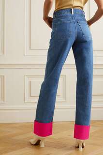 WANDLER двухцветные джинсы прямого кроя Poppy с высокой посадкой, деним