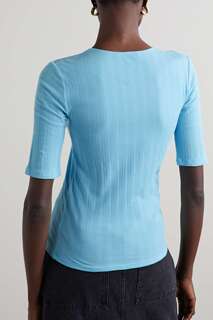 VINCE Рубашка из эластичного хлопка, ярко-голубой