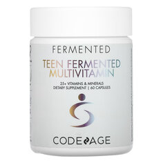 Codeage, Ферментированный мультивитаминный комплекс для подростков, 25+ витаминов, минералы, 60 капсул