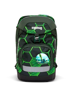 Рюкзак детский Ergobag, черный/зеленый