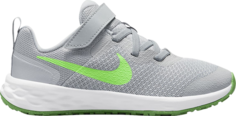 Кроссовки Nike Revolution 6 PS &apos;Light Smoke Grey Green Strike&apos;, серый