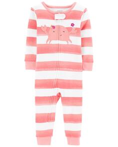 Цельнокроеные пижамы с крабом из 100 % хлопка для малышей без ножек Carter&apos;s, розовый/белый Carters