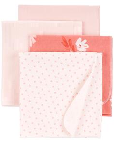 Комплект из 4 детских одеял для приема Carter&apos;s, розовый Carters
